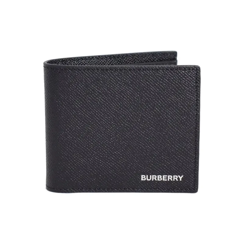 Burberry Cow Leather Wallet, Card Holder, Coin Purse Men's Black-3