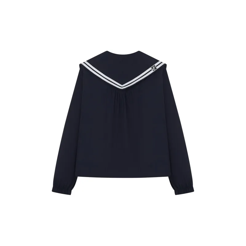 Teenie Weenie Cropped Coats Women's Navy Blue-1