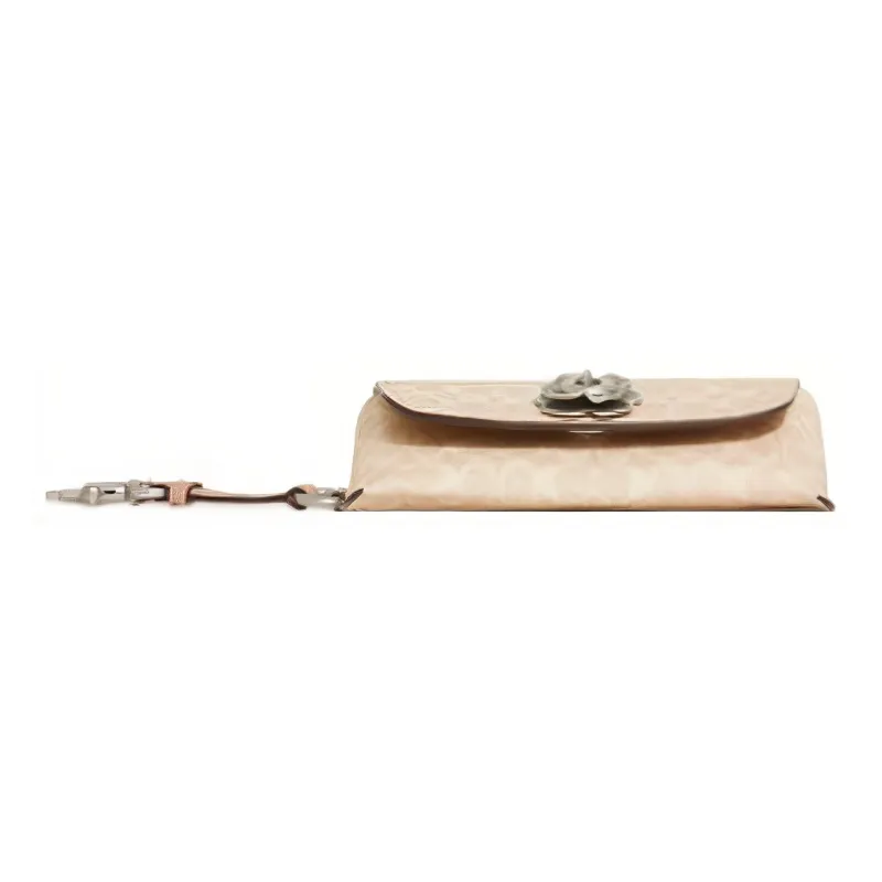COACH Sunglass Case Canvas With Genuine Leather Eyeglass Cases Eyeglass Pouches Women's Milk Tea Beige-4