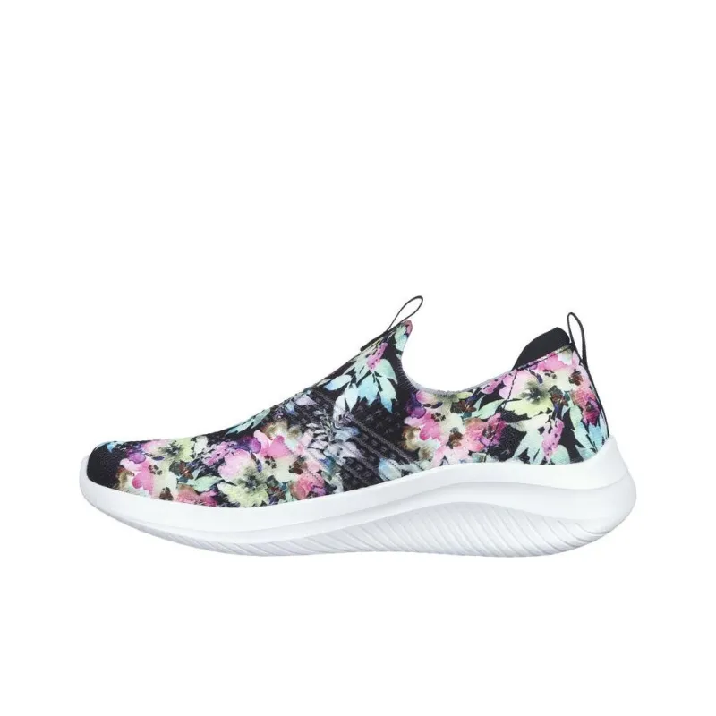 Skechers Ultra Flex 3.0 Flower Road Cushioning Breathable Low-Top Casual Shoes Women's Black-1