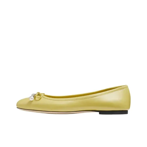 Jimmy Choo Elme Flat Casual Single Shoes Women's Yellow