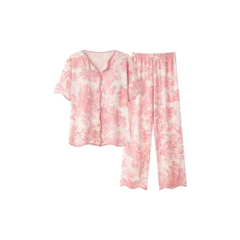 The Story Of The Flower Season Pajama Set Women's Dark Pink