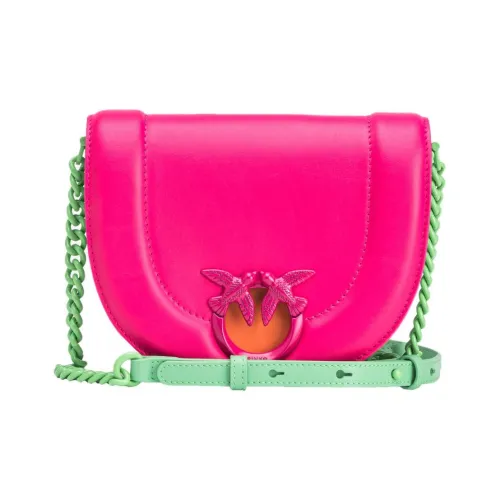 PINKO Click Series Cow Leather Shoulder Bag Crossbody Bag Mini Women's Pink+Orange+Mint Green