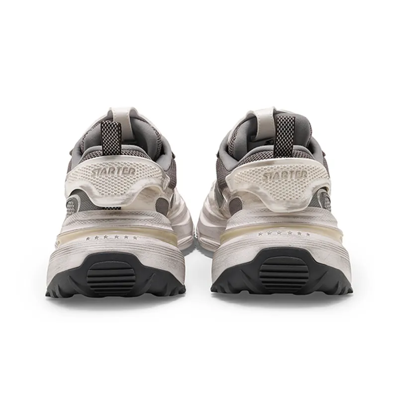 STARTER Anti Slip Wear Resistant Breathable Lightweight Moisture Wicking Coverage Low Top Chunky Sneakers Unisex Gray-4