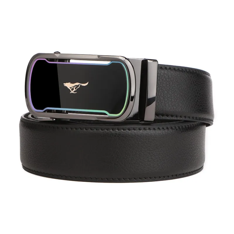 SEPTWOLVES Genuine Leather Automatic Buckle Business High End Belt Authentic Leather Belts Men's Width  3.5cm-2