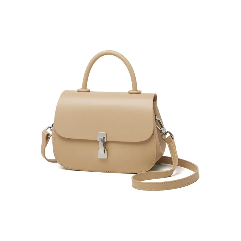 ZOOLER Cow Leather Crossbody Bag, Shoulder Bag Women's Cream Apricot/Milkshake White/Cookie/Hepburn Black-1