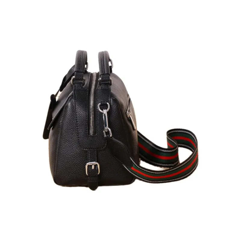 C°BANNER Synthetic Leather With Cow Leather One Shoulder Small Square Handbag Regular Women's Black-3