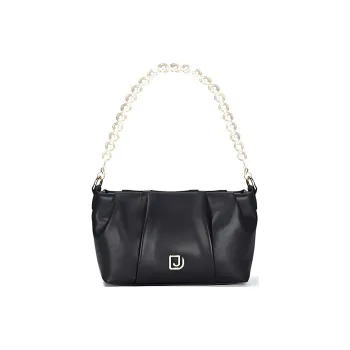 DEERE JACK Cow Leather Shoulder Bag, Cloud Bag, Handbag, Shoulder Bag, Crossbody Bag Medium Size Women's Black/White