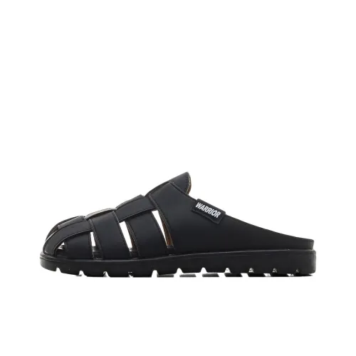Warrior Stitching Abrasion-Resistant Slip-Resistant Quick-Drying Wrap-toe Slippers Women's Black