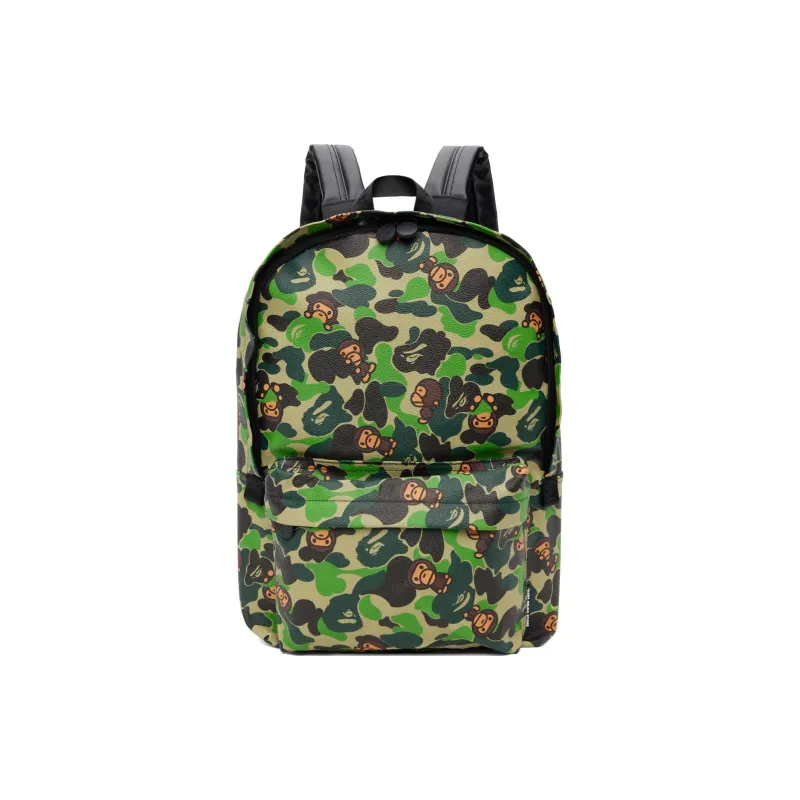 A BATHING APE Canvas Backpack Regular Unisex Green-0