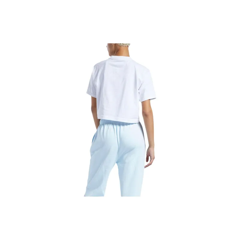 Reebok CL PF BIG LOGO CROP TEE T-Shirt Women's White-1