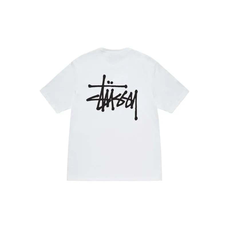 Stussy Ribbed Letter Print Cotton Pullover T-Shirt-3