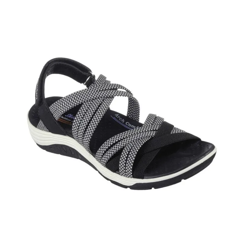Skechers Reggae Cup - Smitten By You Beach Sandals Women's Black White-2