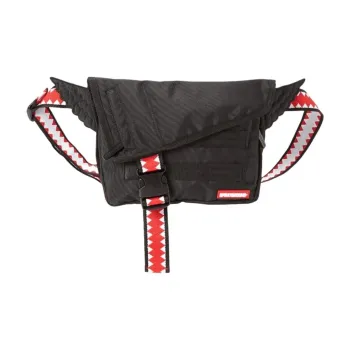 SPRAYGROUND Leather Fanny Pack Crossbody Bags Unisex Black