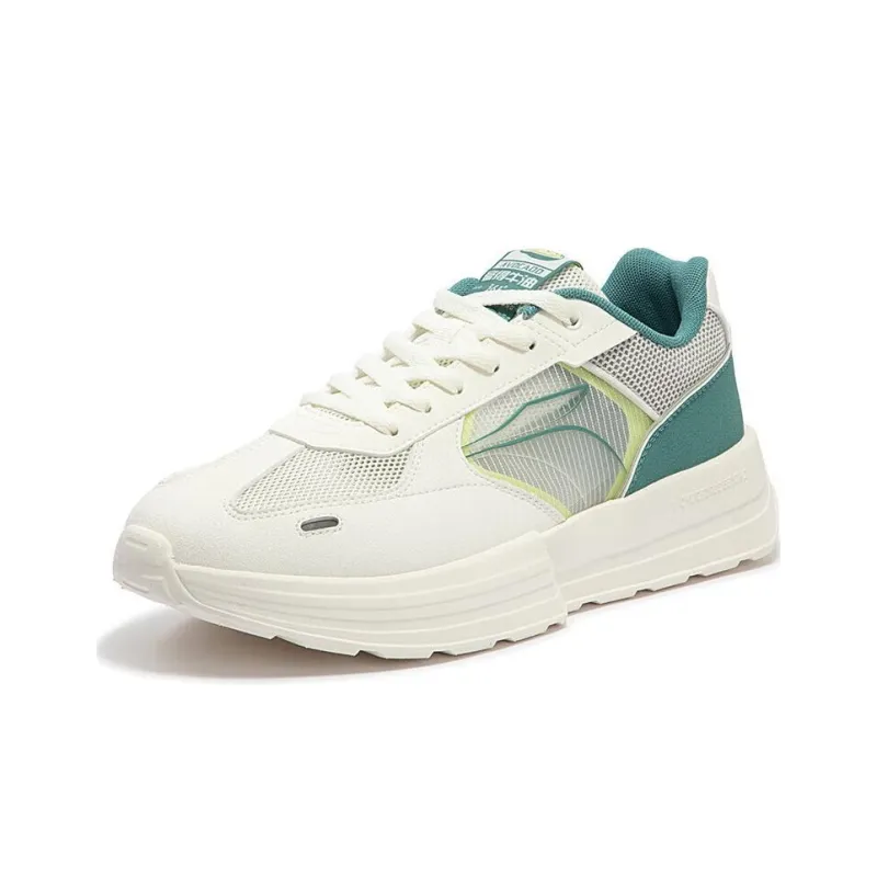 361° Breathable And Lightweight Low Top Casual Shoes Men's White Green-1