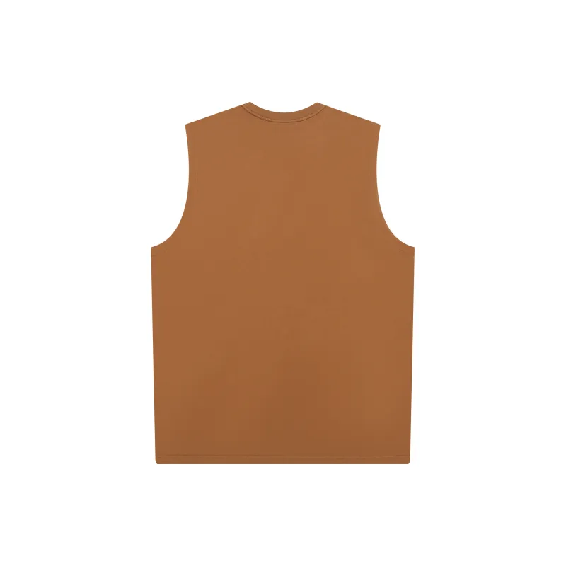 DNBH Loose Fit 100% Cotton Breathable Sleeveless Sports Shirt Unisex Multiple Colors-10