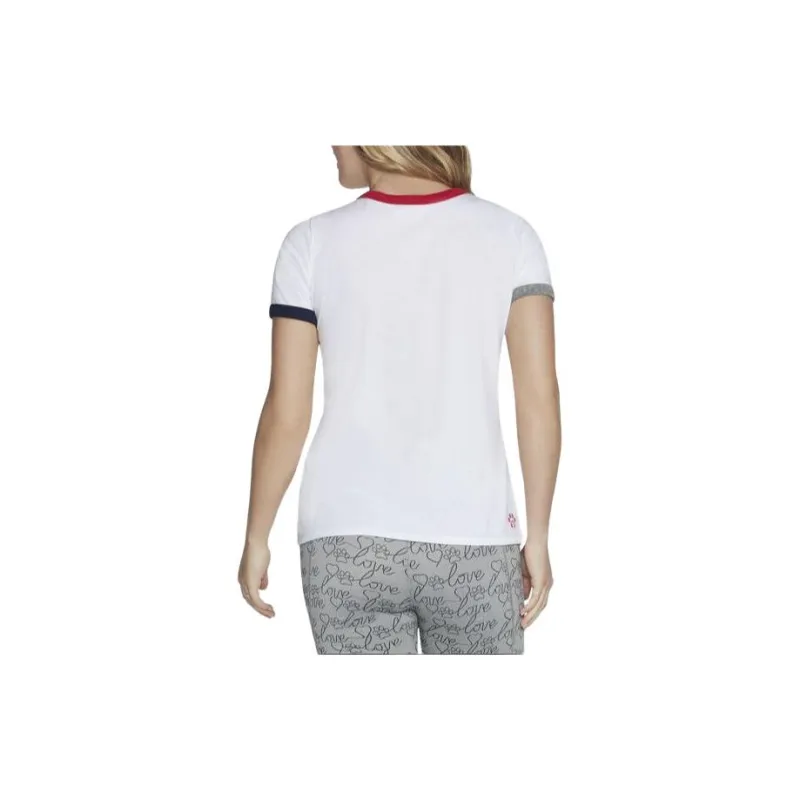 Skechers BOBS Hot Dawg Ringer T-Shirt Women's White-1