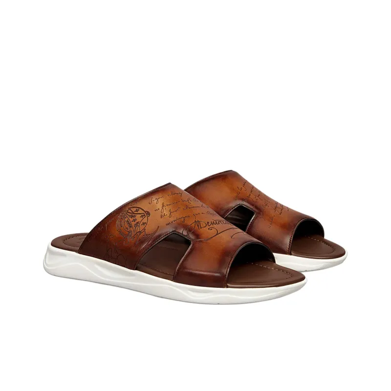 BERLUTI Shadow Slide Slippers Men's Brown-2