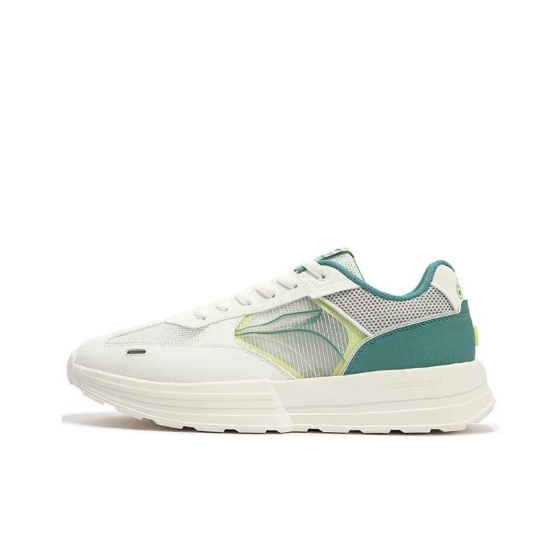 361° Breathable And Lightweight Low Top Casual Shoes Men's White Green-0