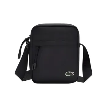 LACOSTE Fabric Shoulder Bag, Crossbody Bag Regular Men's Black