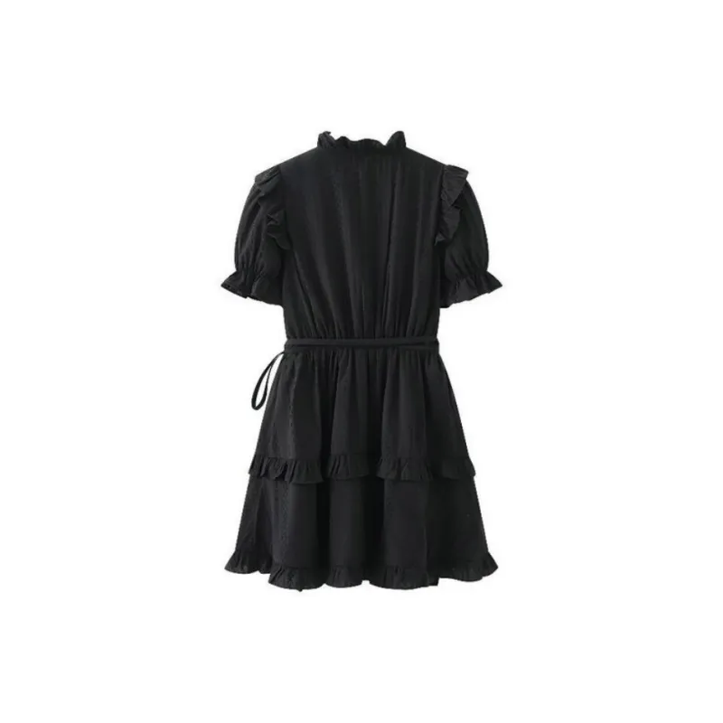 HAPG Short Sleeved Dress Women's Black-1