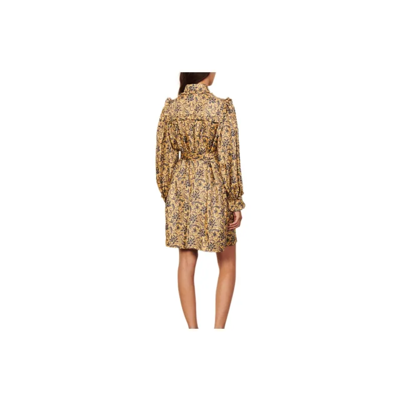 Sandro Long-Sleeved Dresses Women's Gold/Blue-1