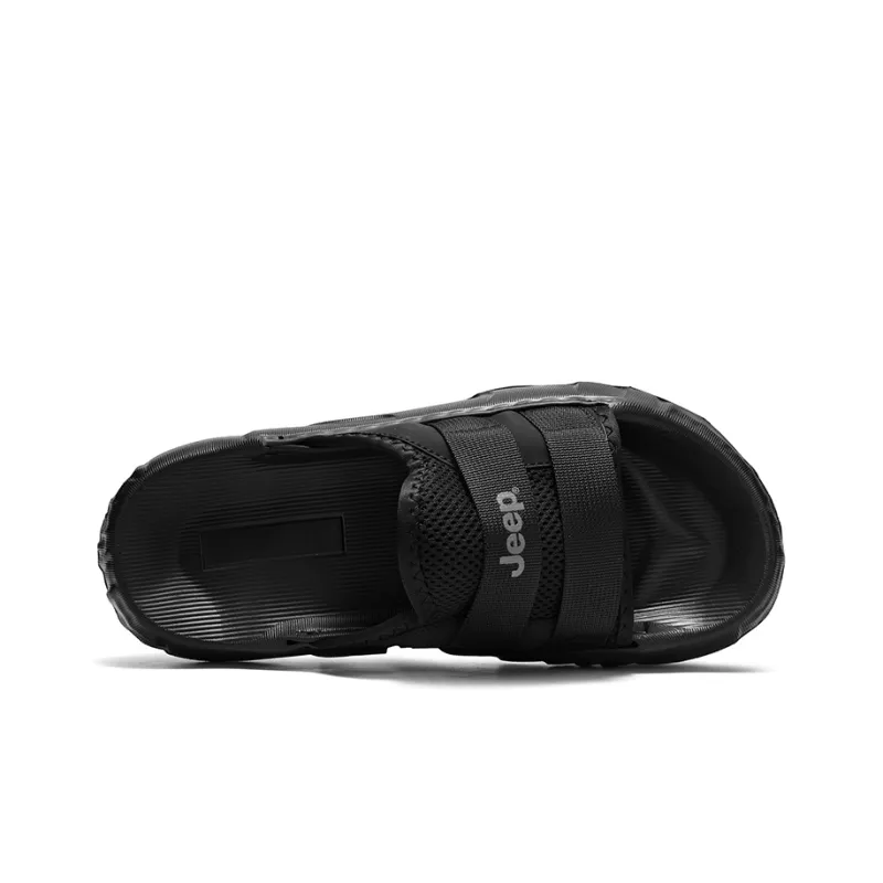 Jeep Abrasion Resistant Slip Resistant Slide Slippers Men's Black-5