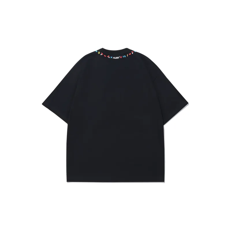 Guuka x AGAHO Short Sleeved T Shirts Men's Black-1