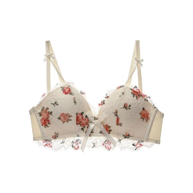 Flowers In Water Bra Women's Champagne-0