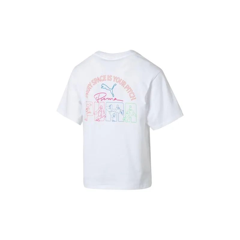 PUMA Drop Shoulder Sleeve T Shirt Women's White-1