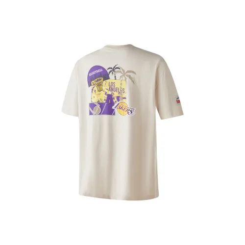 NBA Los Angeles Lakers T-Shirts Unisex Light Gray White