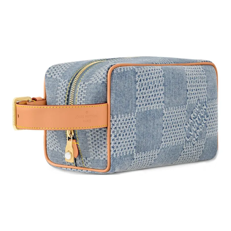 LOUIS VUITTON Locker Dopp Kit Damier Denim 3D Blue Deim-2
