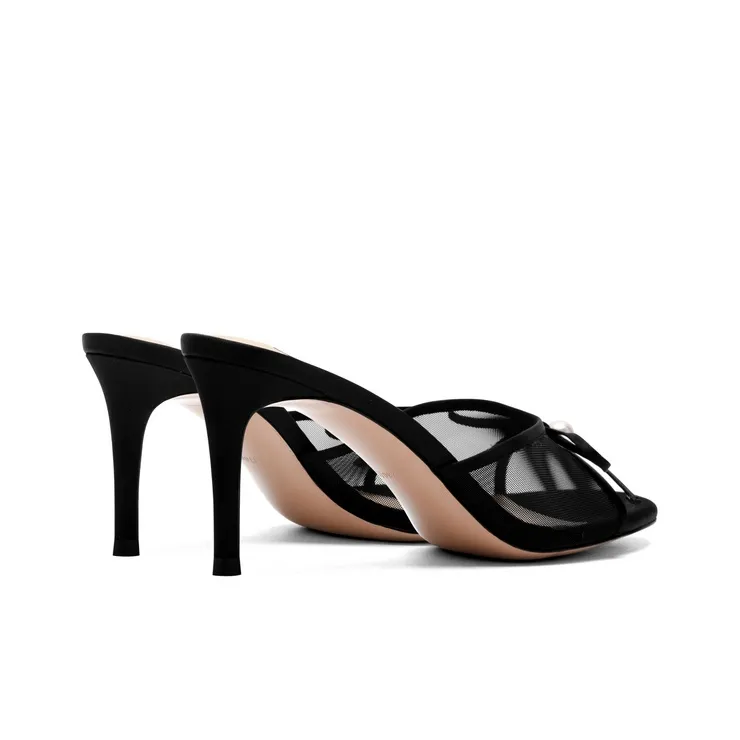 JOOC Rubber Sole Slip Resistant Slide Slippers Women's Sexy Black-4