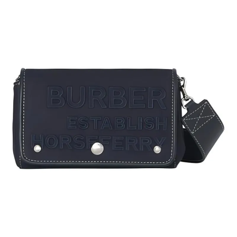 Burberry Horseferry Cotton Messenger Bag, Crossbody Bag, Shoulder Bag Men's Marine Blue-0