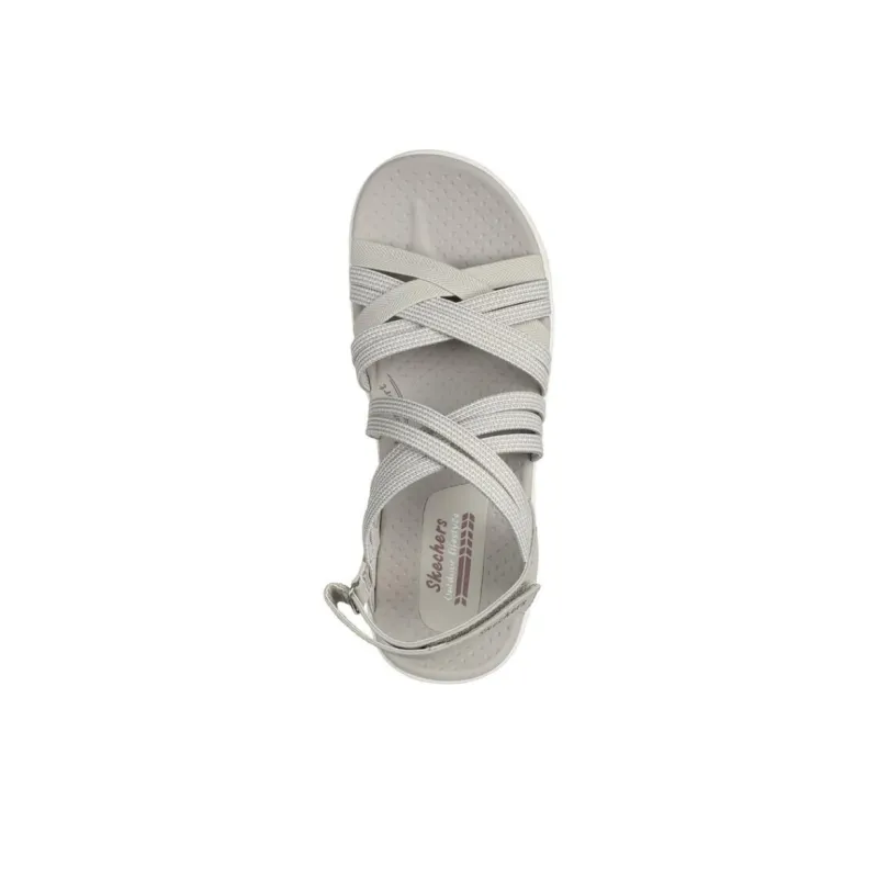 Skechers Reggae Cup - Smitten By You Beach Sandals Women's Silver Gray-3