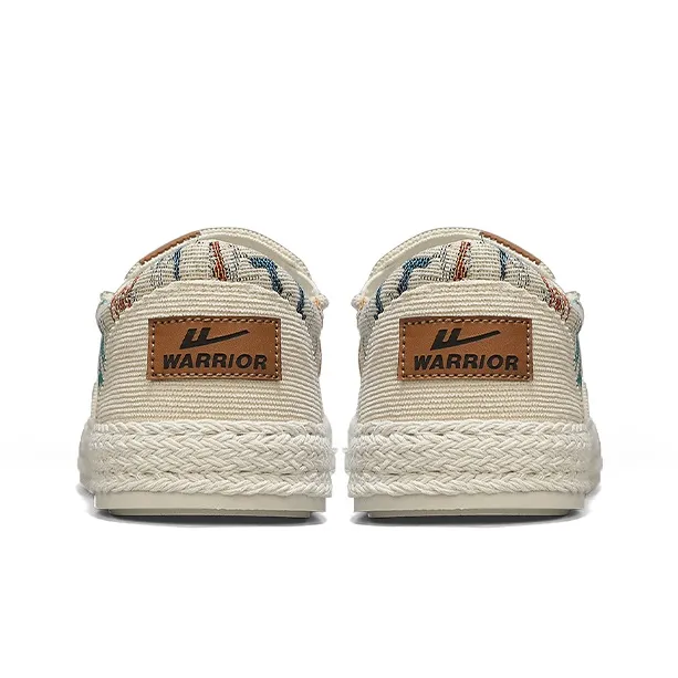 Warrior Coverage Abrasion Resistant Lightweight Breathable Slip Resistant Low Top Canvas Shoes Men's Ecru-3