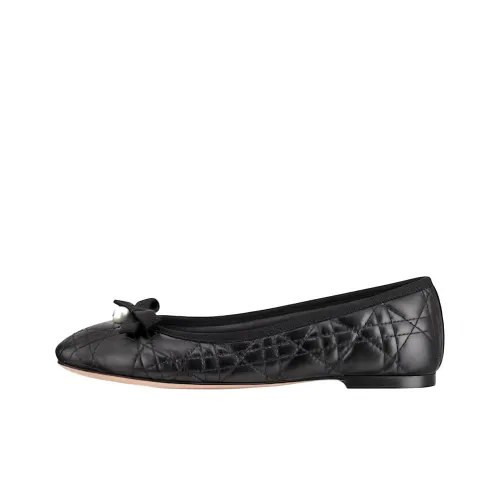 DIOR BALLET FLAT Casual Single Shoes Women's Black