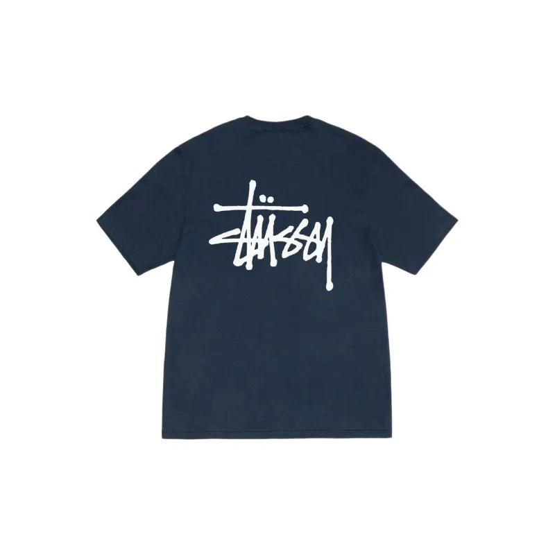 Stussy Ribbed Letter Print Cotton Pullover T-Shirt-5