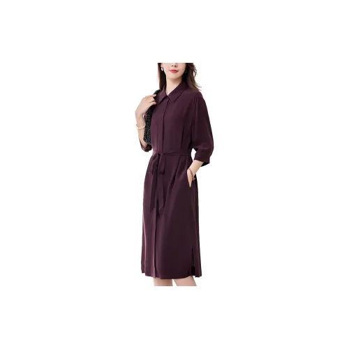 To the west Long-Sleeved Dresses Women's Maroon