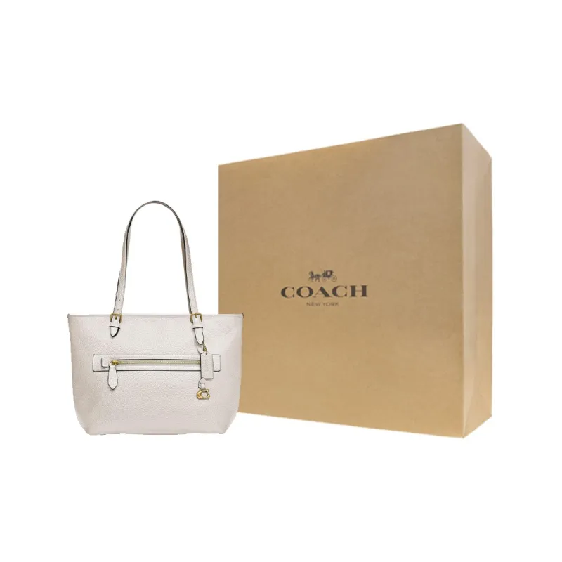 COACH Taylor Cow Leather Tote Bag, Shopping Bag, Shoulder Bag, Handbag Large Size Women's White-4