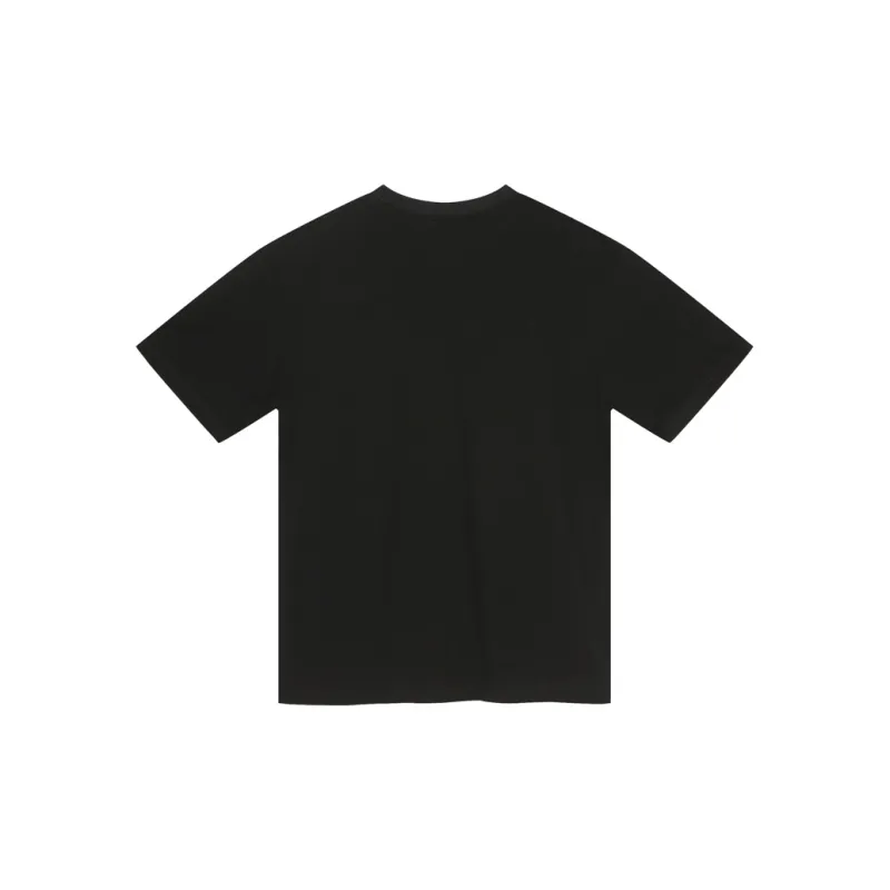 Voguo Relay Crew Neck Couple T Shirt Unisex Black White-5