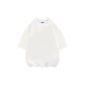 FAVEPOP Loose Fit Casual 100% Cotton Off The Shoulder Crew Neck Short Sleeved T Shirts Unisex