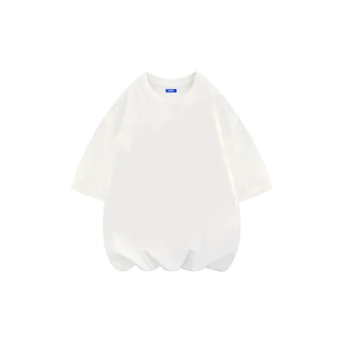 FAVEPOP Loose Fit Casual 100% Cotton Off The Shoulder Crew Neck Short Sleeved T Shirts Unisex