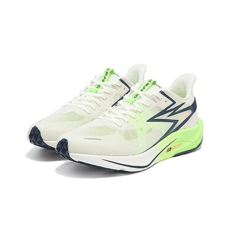 361° Speed Team Slip Resistant Low Top Sprint Running Shoes Men's White Green-2