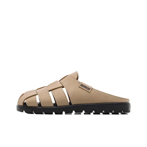 Warrior Stitching Abrasion-Resistant Slip-Resistant Quick-Drying Wrap-toe Slippers Women's Apricot