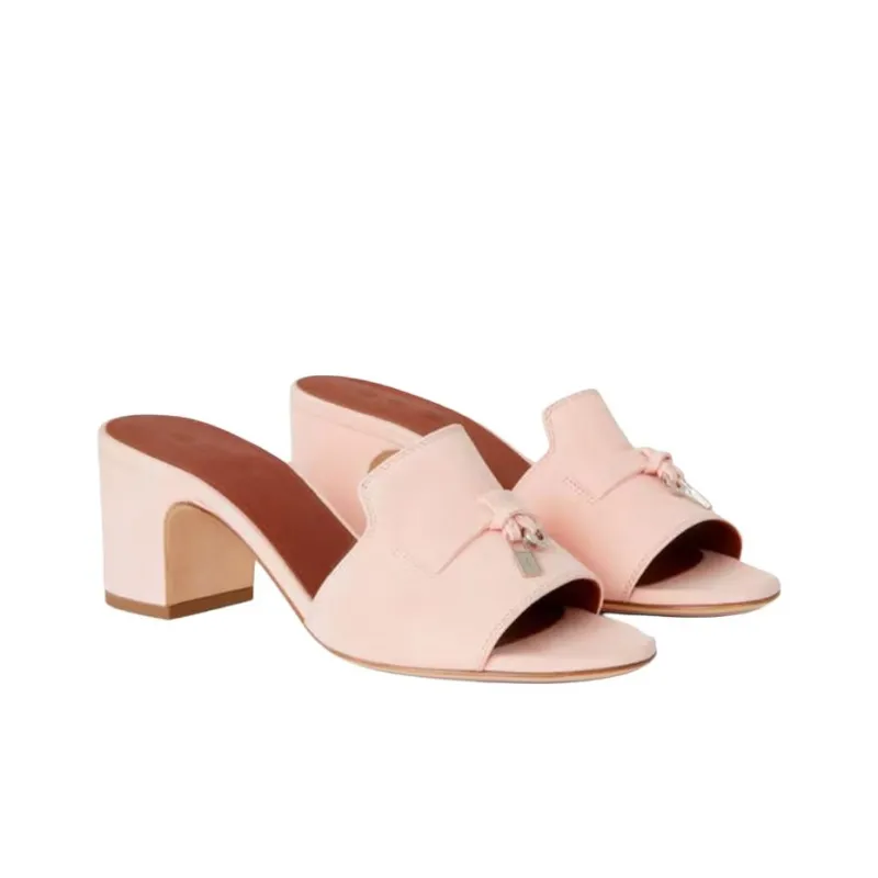 Loro Piana Slide Slippers 5.5cm Women's Pink-2