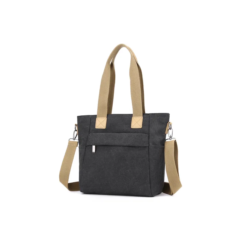 DOSRFINI Canvas Bag, Shoulder Bag, Crossbody Bag, Handbag Women's Khaki/Gray/Black/Army Green/Purple Brown/Coffee-8