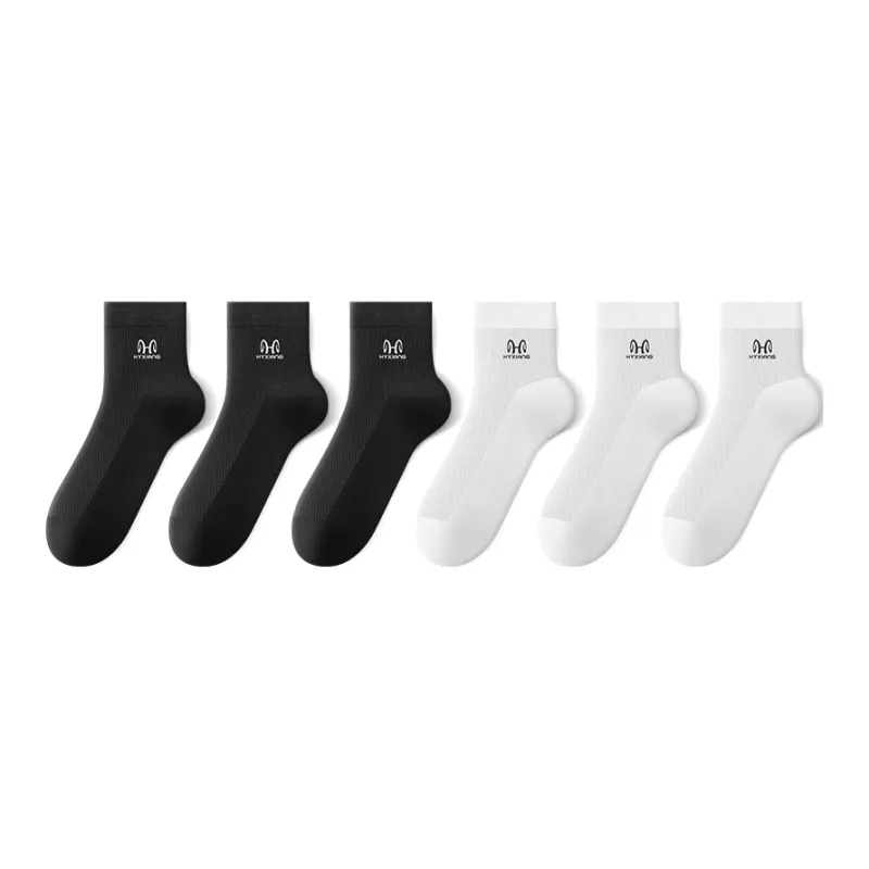 H YXIANG Mid Calf Socks Men's 6 Pack-6