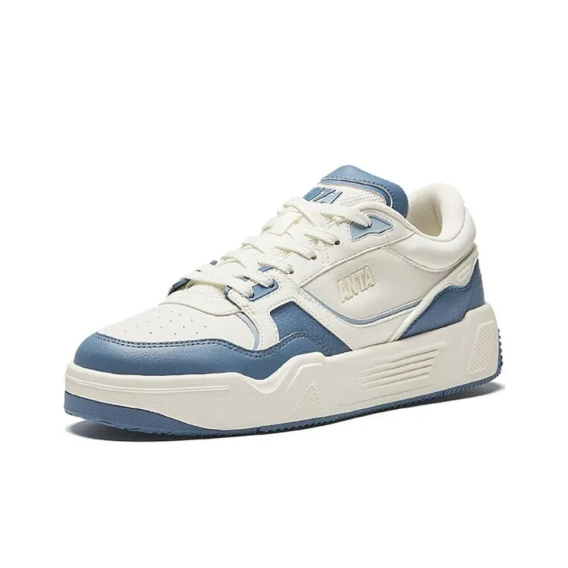 Anta Wear Resistant Low Top Skateboard Shoes Men's Blue White-1