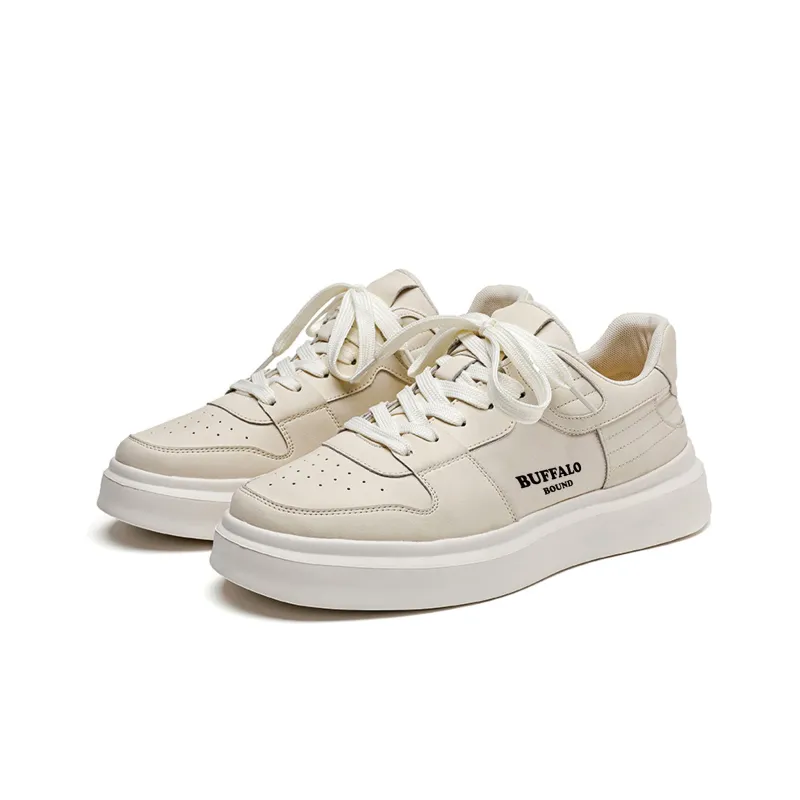 BUFFALO BOUND Anti Slip Wear Resistant Low Top Skateboard Shoes Men's Ecru-2